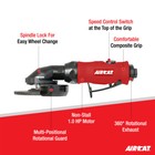 Aircat Pneumatic Tools 6340-a  1 0 Hp 4-1 2in Grinder  Spindle Lock 11 000 Rpm
