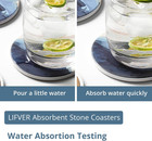 Coasters Set Of 6 Absorbent Drink Coasters With Holder  Watercolor Marble Sandst
