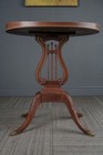 Colonial Duncan Phyfe Style Mersman Mahogany Harp Lyre Oval Side End Table