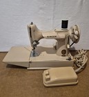 Rare 1961 Singer Tan Featherweight 221j Sewing Machine With Case Nice  Works