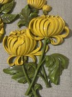 Pair Vintage Mcmlxii Syroco Flower Wall Hanging Plaque Decor Chrysanthemum Roses