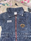 Starting Out Boys Blue Denim One-piece Coverall 18m Zip Long Sleeve Vintage
