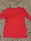 Vintage Victoria s Secret Red V-neck Long Sleeve Sleepshirt M 100  Cotton Knit 