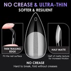 Medium Stiletto Soft 600pcs Pre Buff Full Cover Half Matte Gel Nail Tips