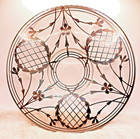Vintage 10 1 4  Clear Glass W  Lattice   Flowers Sterling Silver Overlay Plate