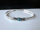 Vtg Native American Navajo Sterling Silver   Turquoise Hatband Adjustable 25-27   