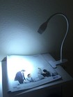 Gooseneck Usb Smd Led Portable Reading Light Table Lamp Clip Silver Steel 9001sl