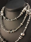 Southwestern Sterling Silver Pearls Mixed Beads 48  Necklace 92348