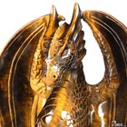 5 1  Flash Gold Tiger s Eye Hand Carved Crystal Dragon Sculpture