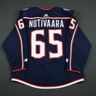 2017-18 Markus Nutivaara Columbus Blue Jackets Game Used Worn Hockey Jersey