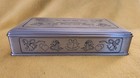 Pewter Silver Wedding Memory Box  Blue Interior With Green Ribbon    