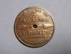 Vintage Ballantine Ale   Beer Good Luck Brass Spinner Token Coin