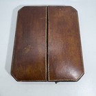 Antique Leather Folding Picture Frame Photo Portrait Miniature Velvet Gilt
