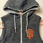 Antigua Mlb San Francsico Giants Full Zip Sleeveless Hoodie Vest Fur Lined Small