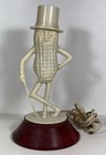 Vintage Mr  Peanut Coin Lamp Night Light Planters White With Red Base