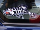 2 - 3  X 7  Fish Skeleton Decals Sticker Fishing Boat Graphics Ice Tackle 1500