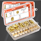 100pcs 1 4  Brass Compression Fittings Assortment Kit  Insert  Sleeve Ferrule