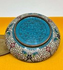 Antique Cloisonn   Round Covered Box  Fine Enamel Work Inside   Outside  L 19th C