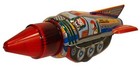 Rocket Space Commander Tin Toy Sparkling Robot Astronaut Tin Toy Friction