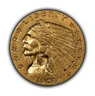 1908 G 2 50 Indian Head Gold Quarter Eagle - Authentic Coin - Sku-g4880