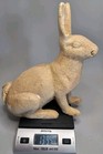 Antique 13 5 Lb Cast Iron Garden Rabbit Bunny Doorstop Chippy Crazed White Paint