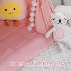 Teepee Tent For Kids With Padded Mat  Cotton Canvas  Pompom  Stars Lights  Ca   