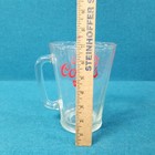 Vtg Coors Premium 7   Tall Red clear Glass Beer Pitcher Mancave Barware 