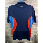 Fila 2002 Us Open Tennis Performance Polo Shirt Men s Medium Navy Light Blue Red