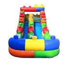 Inflatable Water Slide With Blower 12 Ft Commercial Blocks Kids Splash Pool