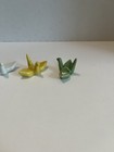 Ceramic Origami Cranes Chopstick Rests Set Of 4 Birds Japanese Miniatures