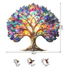 Vibrant Tree Of Life Wall Decals Peel And Stick stained Glass Leaves Wall Sti   