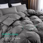 Three Geese Cal King Size Pinch Pleat Duck Feather Down Fiber Comforter - All-se