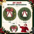 24inch Prelit Artificial Christmas Door Wreath battery Operated For Christmas