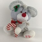 Fisher Price Puffalumps Christmas Mouse 12  Plush Stuffed Toy Vintage 1987 Mint