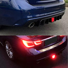 Rear Bumper Diffuser Lip W  Brake Led For 2018 19-2023 Infiniti Q50 Glossy Black
