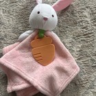 Little Me Bunny Lovey Security Blanket Pink White Carrot Teether Plush Baby Toy