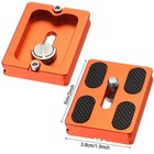 Frienda 2 Pieces Metal Quick Release Plate With 1 4  -20 Camera 50mm  Orange 