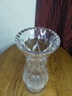 Crystal Cut Style Vase Starburst Base Heavy Floral Decor Unbranded