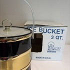Vintage Mcm Stuart Ice Bucket Clear Lucite Handle   Lid Gold Hollywood New