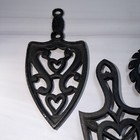 Vintage Cast Iron Trivet Home Decor Wall Hangings Ornate Floral Scroll Set Of 5