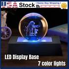 Led Display Base Changing 7 Color Light Stand For 3d Crystal Statues Jewelry Us