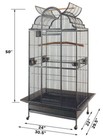 Elegant Large Wrought Iron Open Play Dome Top Bird Parrot Cage Metal Seed Guard