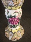 Antique Hatpin Holder   With Flower And Gold Accents