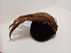 Vintage Pheasant Feather Hat Black Wool 7 Inch Art Deco Jack Mcconnell Boutique