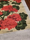 Vintage Kay Dee Handpainted Geraniums Linen Kitchen Tea Dish Towel 