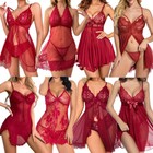 Women s Sexy-lingerie Babydoll Sleepwear Underwear Lace Dress G-string Nightwear