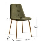 Free Shipping Set Of 4 Green Modern Dining Chairs Linen Fabric Kitchen Chairs