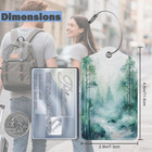 Set Of 3 Luggage Tags misty Forest Leather Suitcases Tag Identifiers With Privac