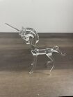 Vintage Hand Blown Glass Crystal Unicorn Horse Figurine