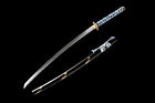 Folded Damascus Steel Sharp Japanese Samurai Sword Katana Full Tang Battle
